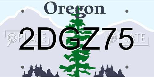 2DGZ75 Oregon License Plate