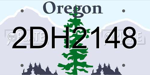 2DH2148 Oregon License Plate