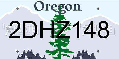 2DHZ148 Oregon License Plate