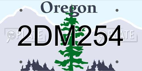 2DM254 Oregon License Plate