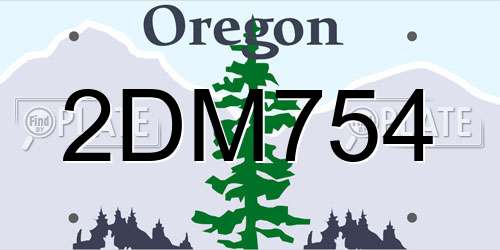 2DM754 Oregon License Plate