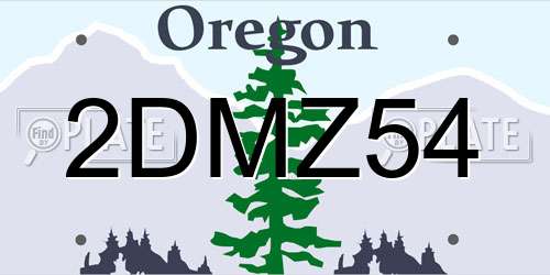 2DMZ54 Oregon License Plate