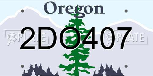 2DO407 Oregon License Plate