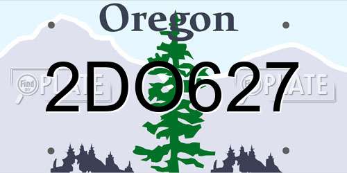 2DO627 Oregon License Plate