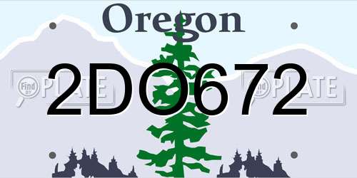 2DO672 Oregon License Plate