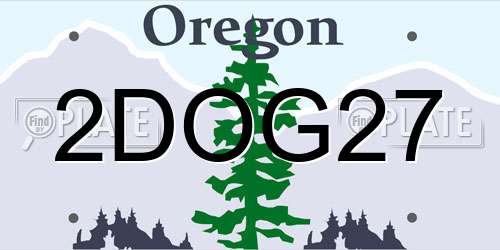 2DOG27 Oregon License Plate