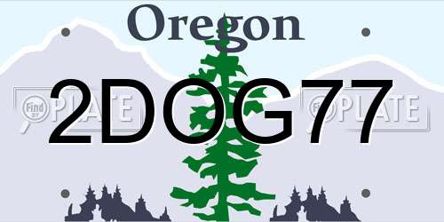 2DOG77 Oregon License Plate