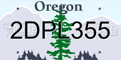 2DPL355 Oregon License Plate