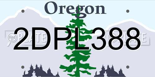 2DPL388 Oregon License Plate