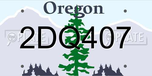 2DQ407 Oregon License Plate