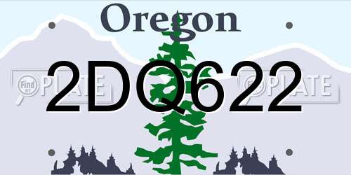 2DQ622 Oregon License Plate