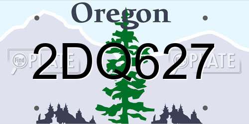 2DQ627 Oregon License Plate