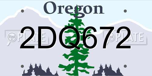 2DQ672 Oregon License Plate