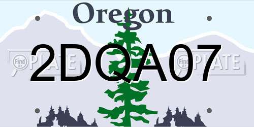 2DQA07 Oregon License Plate