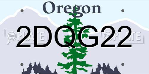 2DQG22 Oregon License Plate