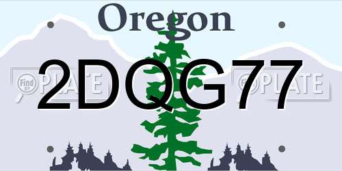 2DQG77 Oregon License Plate