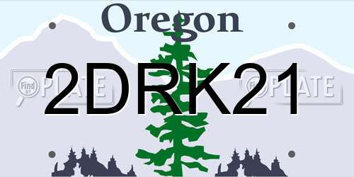 2DRK21 Oregon License Plate