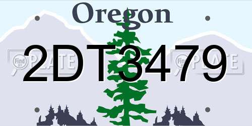 2DT3479 Oregon License Plate