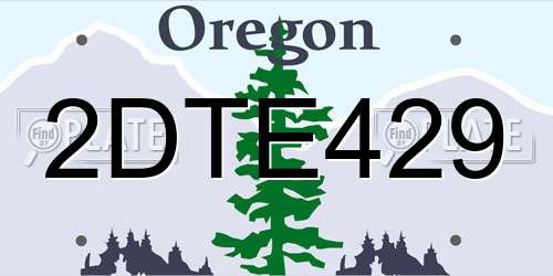 2DTE429 Oregon License Plate