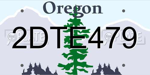2DTE479 Oregon License Plate