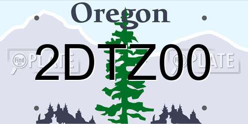 2DTZ00 Oregon License Plate