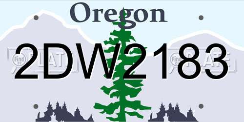 2DW2183 Oregon License Plate