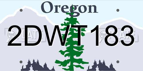 2DWT183 Oregon License Plate