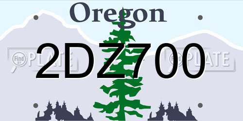 2DZ700 Oregon License Plate