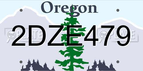 2DZE479 Oregon License Plate