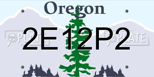 2E12P2 Oregon License Plate