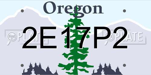 2E17P2 Oregon License Plate