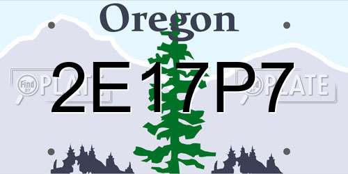 2E17P7 Oregon License Plate