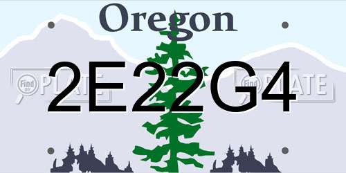 2E22G4 Oregon License Plate