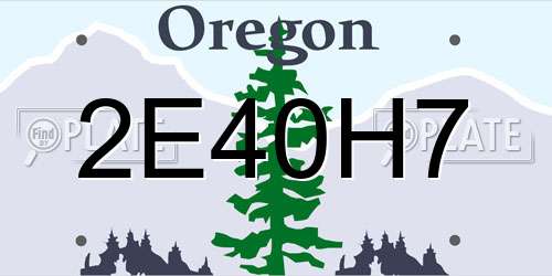 2E40H7 Oregon License Plate
