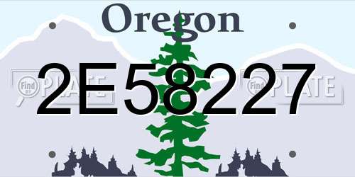 2E58227 Oregon License Plate
