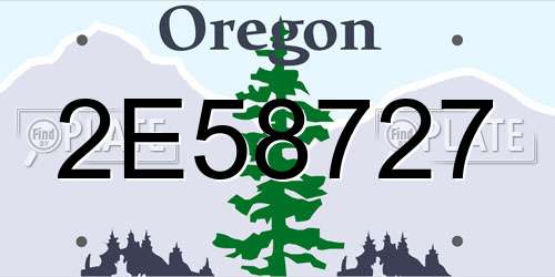 2E58727 Oregon License Plate