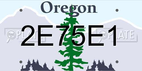 2E75E1 Oregon License Plate