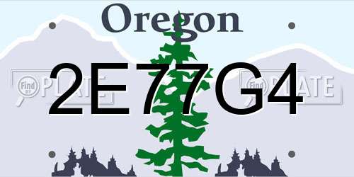 2E77G4 Oregon License Plate