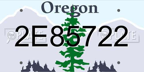 2E85722 Oregon License Plate