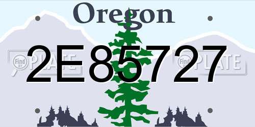 2E85727 Oregon License Plate