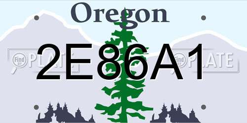 2E86A1 Oregon License Plate