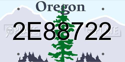 2E88722 Oregon License Plate