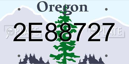 2E88727 Oregon License Plate