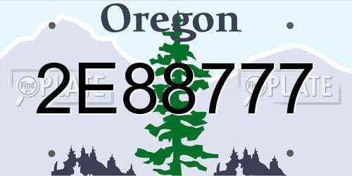 2E88777 Oregon License Plate
