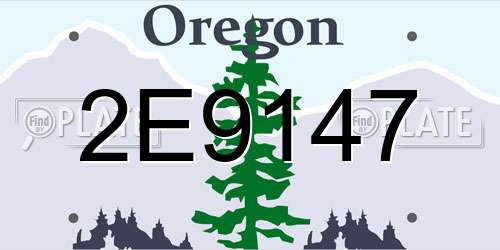 2E9147 Oregon License Plate