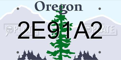 2E91A2 Oregon License Plate
