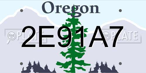 2E91A7 Oregon License Plate