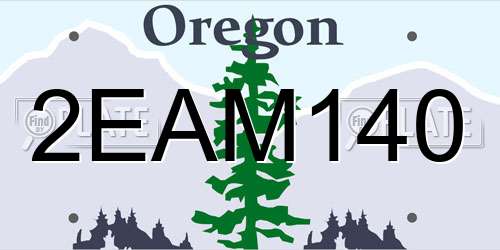 2EAM140 Oregon License Plate