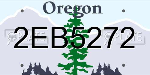 2EB5272 Oregon License Plate