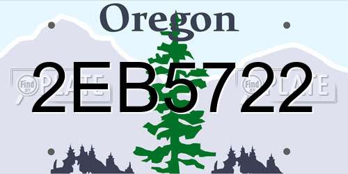 2EB5722 Oregon License Plate